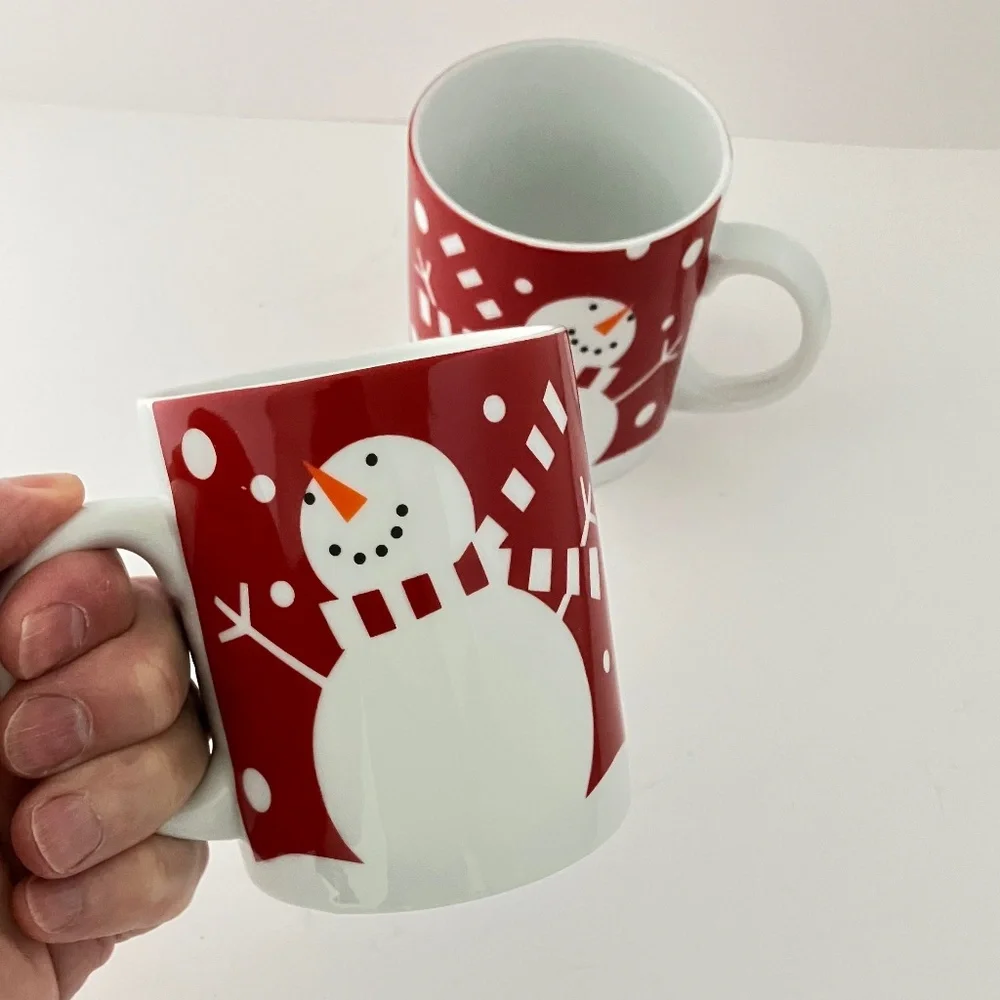 Two Snowman Mugs by CRATE & BARREL 2006-2007